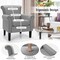 Costway Modern Upholstered Fabric Accent Chair w/ Rubber Wood Legs Dark Gray\Light Grayy
